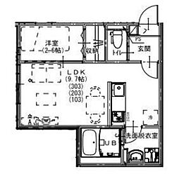 KEIAI RESIDENCE 蒲生 3階1LDKの間取り