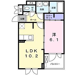 ohana 1LDKの間取図画像