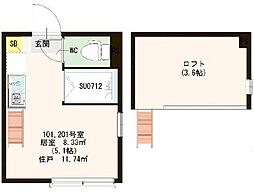 YUZHOUSE ワンルームの間取図画像