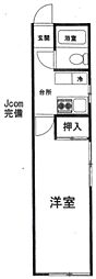 鎌倉青木ハイツA 1Kの間取図画像
