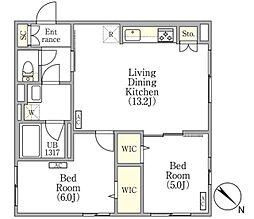 ツヴァイテ小竹向原 4階2LDKの間取り