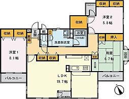プレステージ 3階3LDKの間取り