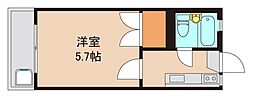 ハイムローゼ 1Kの間取図画像