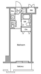 アバクス立川 6階ワンルームの間取り