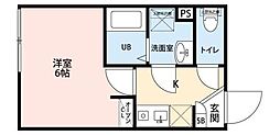 PRIME大崎 1Kの間取図画像