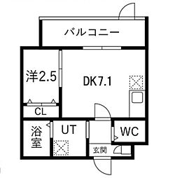 堺市堺区大浜北町2丁マンション 2Kの間取図画像