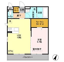 グレイス・フォレ1 1LDKの間取図画像