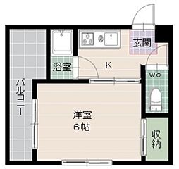 アベニュー大楠 1Kの間取図画像