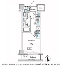 ラティエラ武蔵小杉 1Kの間取図画像