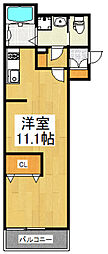 コーワ 3階ワンルームの間取り