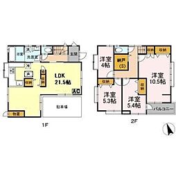 亀有3丁目戸建て 2階4LDKの間取り