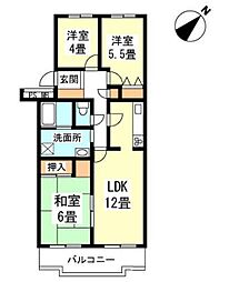 近藤マンション 3LDKの間取図画像