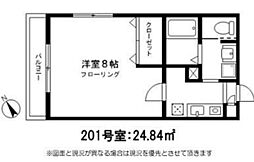 サニーコート成増 2階1Kの間取り