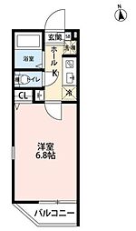 グランクオール野方サウスレジデンス 3階1Kの間取り