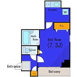 東京メトロ日比谷線 人形町駅 徒歩3分の賃貸マンション 10階1Kの間取り