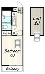 レオパレス真(27262) 2階1Kの間取り