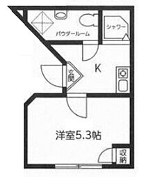 コンフォート柳沢 3階1Kの間取り