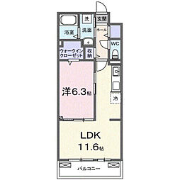 グレイスパークIII 1LDKの間取図画像