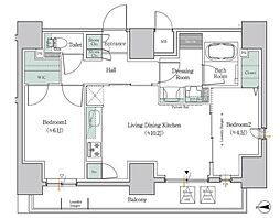 ワンルーフレジデンス板橋大山 11階2LDKの間取り