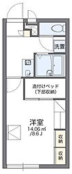 レオパレスアーク3 1Kの間取図画像