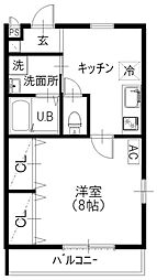 パレスSKO 1Kの間取図画像