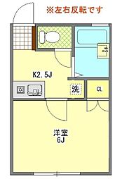 第2セキセイ 1Kの間取図画像