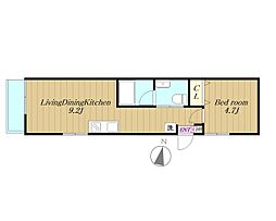 クリフビレッジ　Z棟 地下1階1LDKの間取り