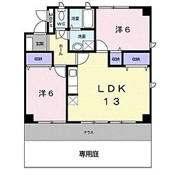 JR紀勢本線 宮前駅 徒歩3分の賃貸マンション 1階2LDKの間取り