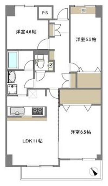 神奈川県座間市相模が丘１丁目(賃貸マンション3LDK・1階・66.38㎡)の写真 その2