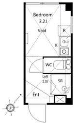 Racine赤坂 ワンルームの間取図画像