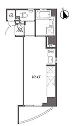 プライムアーバン麻布十番2 ワンルームの間取図画像