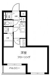 小田急小田原線 経堂駅 徒歩5分の賃貸マンション 2階1Kの間取り