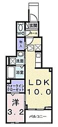 ヒカルサ大宮南中丸ノ-スI 1LDKの間取図画像