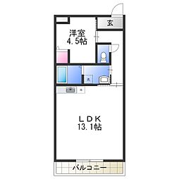 サンライズ 1LDKの間取図画像