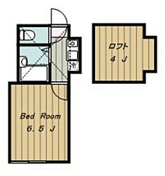 コートメモリー 1階1Kの間取り