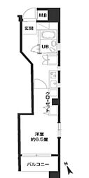 カスタリア新富町4 1Kの間取図画像