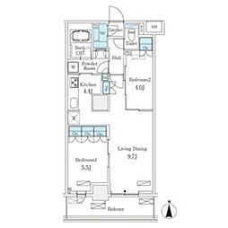 フロンティアレジデンス錦糸公園 2LDKの間取図画像