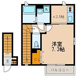 Amourサンテ 1Kの間取図画像