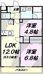 Starpear 2LDKの間取図画像