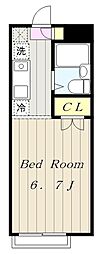 ハビタス調布 ワンルームの間取図画像