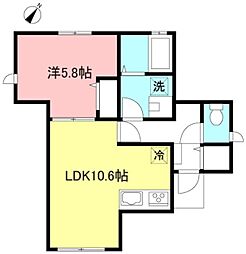 ブランシュ 1LDKの間取図画像
