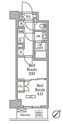ラティエラ武蔵小山レジデンス 2Kの間取図画像