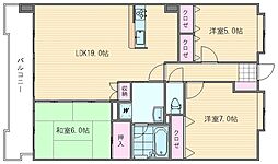 グランドハウスＭＵＡＮ 3階3LDKの間取り
