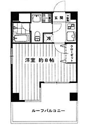 リベルタII 3階1Kの間取り