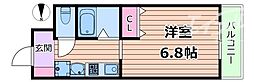 ビバリー千里丘 1Kの間取図画像