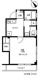 Tフラット 1Kの間取図画像