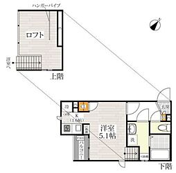 CB川越カローレ 1Kの間取図画像