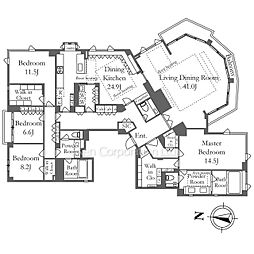 フロレゾン南麻布 4SLDKの間取図画像