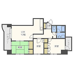 アンボワーズ西新 3LDKの間取図画像