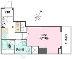 ワーフ文京茗荷谷 8階1Kの間取り